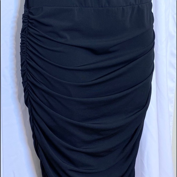 BCBGMaxAzria black ruched dress - Picture 2 of 4